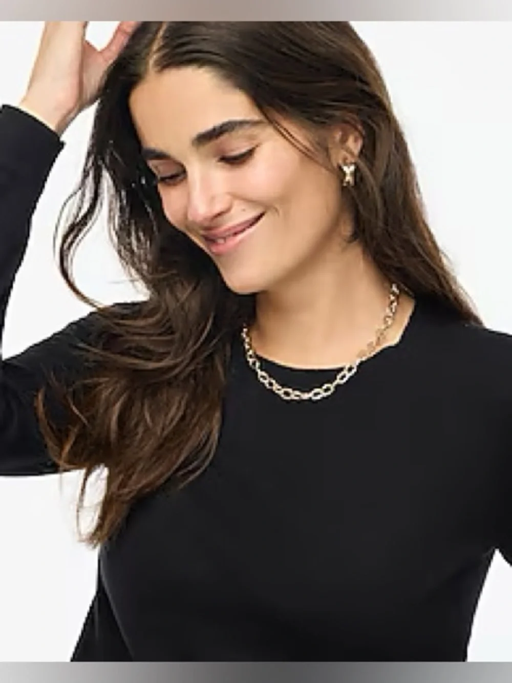 J.Crew Cotton Teddie sweater in black